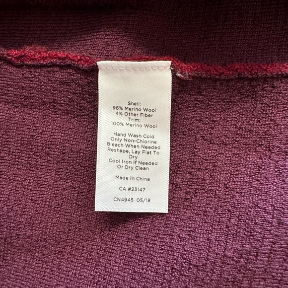 1X Merino Wool Talbots striped red and purple longline duster.96% Merino Wool X1 - Picture 5 of 6